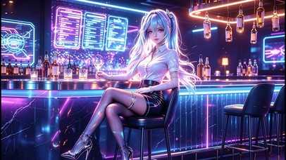 酒吧限定蓝发姐姐