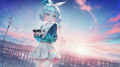 夕阳天台的阿罗娜