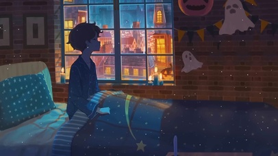 夜晚房间卧室男孩