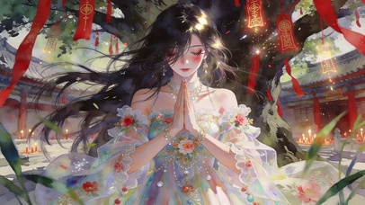 祈福的女孩