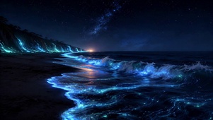 发光海滩流星 无缝循环