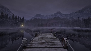 森林飘雪夜