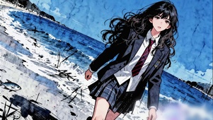 海边线漫少女