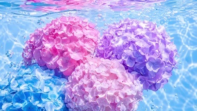 水中绣球花
