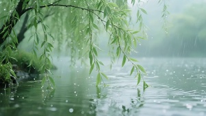 雨天柳树
