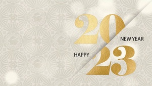 兔年底纹2023年金色数字