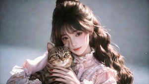 女孩与猫咪