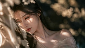 逆光氛围感温柔气质美女