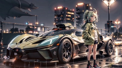 小女孩汽车