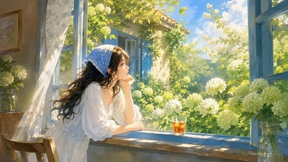 晴日窗边的治愈美少女