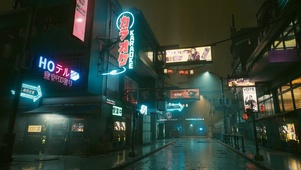 赛博朋克雨夜街道