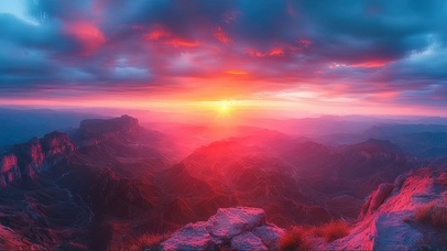 粉色朝霞丹霞地貌