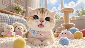 可爱顽皮的猫咪