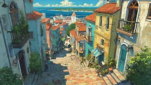 热带海岛城市唯美小镇