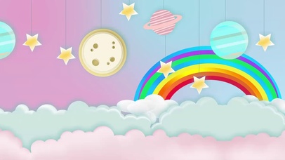 唯美大气卡通彩虹云层
