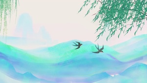 唯美治愈树林山峰绿色