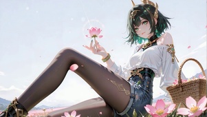 清纯花田时刻黑丝少女奈芙尔