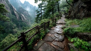 雨天山林小径