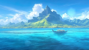 清新山海风光