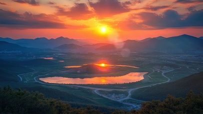 落日山谷基地湖泊
