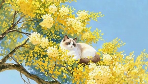 桂花树上猫咪