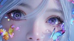 浪漫蝴蝶紫瞳少女
