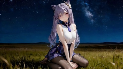 星空下女孩