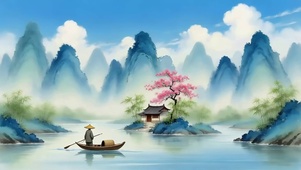唯美的山水画