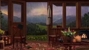 舒适山中细雨