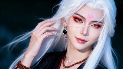 白发古风眨眼美人