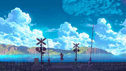 清晨火车轨道少女