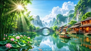 盛夏竹荷水乡