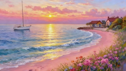 晚霞大海