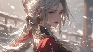 雪中少女