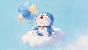 云朵上的机器猫