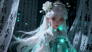 银丝青裳国风萝莉清纯少女的回眸