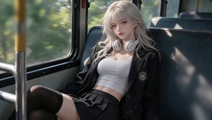 乘车JK制服少女