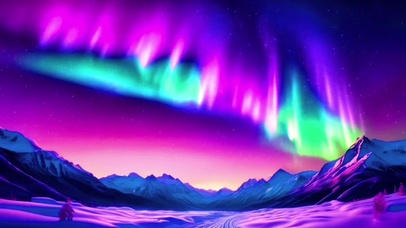 绚丽多彩的极光美景