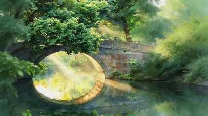 水面石桥