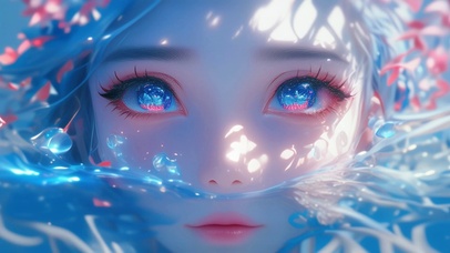 水下眼睛里有星星