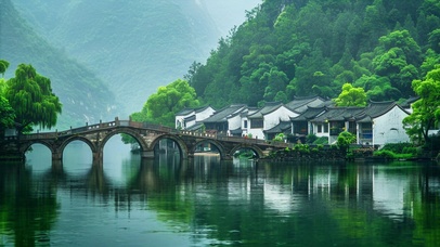 小桥流水人家美景