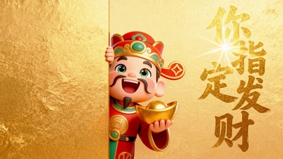 你指定发财可爱卡通财神
