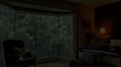 树林屋顶的雨声