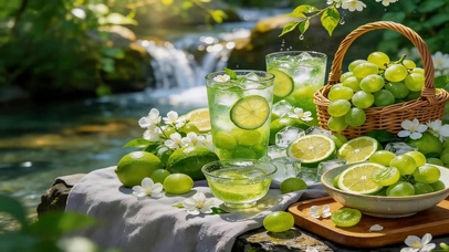 溪水边葡萄