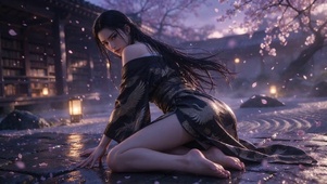 跪姿和服少女
