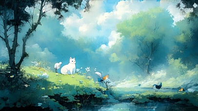 清新壁纸AI插画