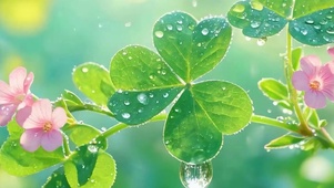 早晨雨滴花露带鱼屏