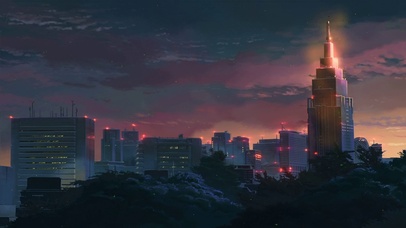 夕阳城市下景色