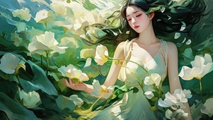 绿色治愈ai插画