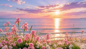 夕阳大海